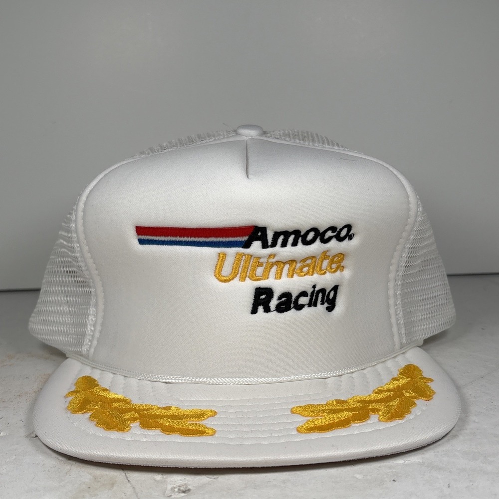 CalHead Amoco Ultimate Racing White Mesh‎ Back Snapback Hat